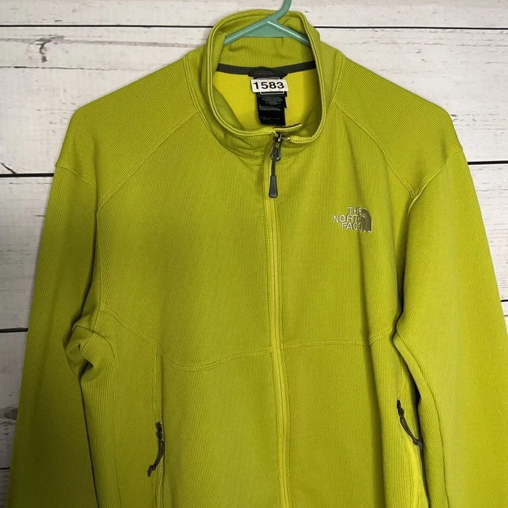 The North Face Mens Fleece Lined Jacket Mustard Yellow Long Sleeve Zip Up Size L